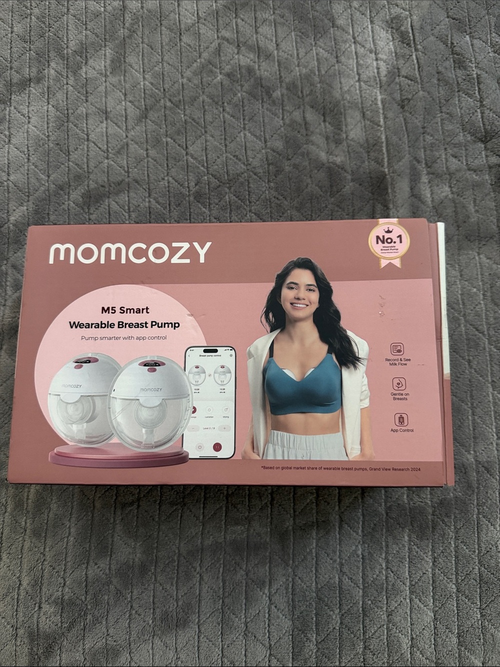 Momcozy M5 Smart Wearable Breast Pump - Pink